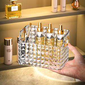 Desktop Storage Box 2L No Lid Solid Color Bathroom Organizer For Cosmetic And Lipstick Tidy Storage - Product Image 5