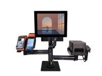 Support double écran pour comptoir, solution de montage sur poteau, support VESA, support de moniteur pour POS
