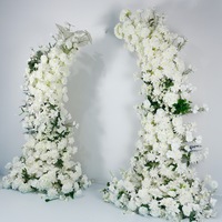 Arche de fleurs artificielles en soie blanche, faite à la main, effet corne, arc-en-ciel, pour demande en mariage, décoration de porte, photographie extérieure, ensemble de décoration