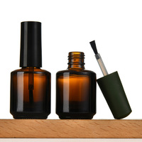Botella de Gel para Uñas Transparente Personalizada de 15 ml, Botella Redonda de Gel para Uñas Color Ámbar, a Prueba de Luz Negra, MOQ Flexible