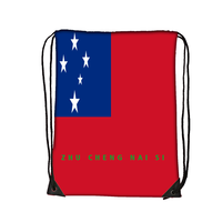 Sac de sport à cordon SAIPAN Flag en polyester léger, sac de sport portable pour le voyage et le camping