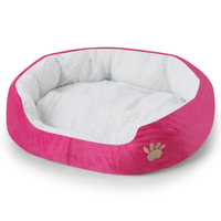 Offre Spéciale animaux de compagnie lits confortable en peluche hiver chaud chat maison animal de compagnie chat lit Super doux tissu rond coussin lavable lit pour animaux de compagnie