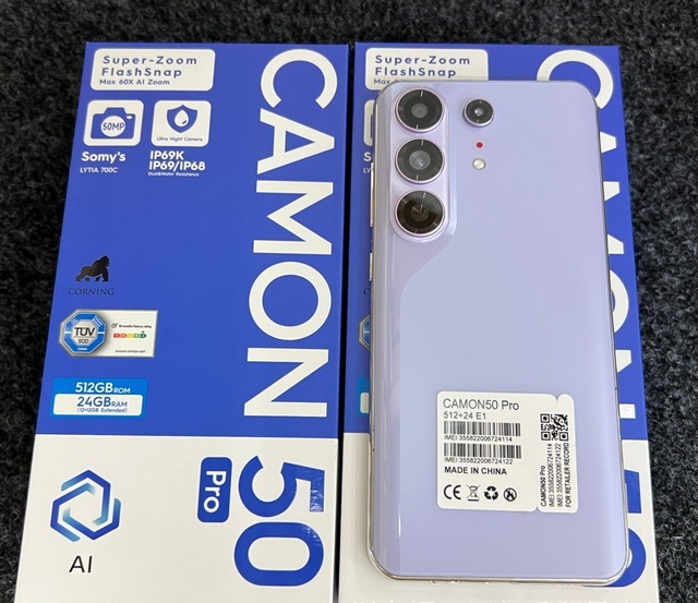 Factory Price Camon50pro 6.8inch HD Android 15 Smartphone 24GB + 512GB with Dual SIM 6150mAh Battery Long Life 32M+50M