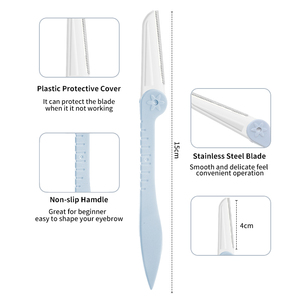 LMLTOP Set di 3 Rasoi per Sopracciglia Pieghevoli OEM A0369, Lama Appuntita in Acciaio Inossidabile per Dermaplaning <span class=keywords><strong>e</strong></span> Trattamenti Viso - Product Image 2