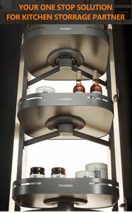 Armoire de rangement de cuisine extensible GINO, écologique, transforme les coins morts en zones de rangement pratiques - Product Image 2