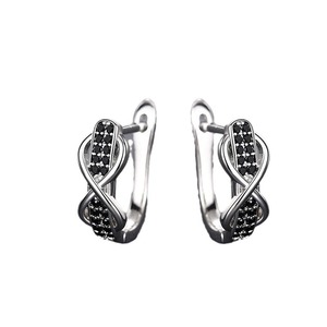 Orecchini a Cerchio Bicolore con Linea Infinity per Donne, Gioielli Scintillanti per Uso Quotidiano - Product Image 5