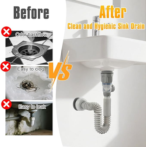 Accesorios de Plomería en Oferta, Tubería de Desagüe Universal para Baño, Diseño Antiolores, Fácil Instalación, Tubería Extensible - Product Image 4