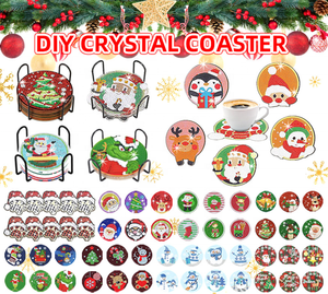 Kit de sous-verres de Noël DIY en peinture diamant 5D, motif bonhomme de neige, 6 pièces avec support - Product Image 4