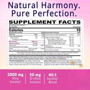 Gomitas de Mioinositol <span class=keywords><strong>y</strong></span> D-Chiroinositol OEM, <span class=keywords><strong>Omega</strong></span> <span class=keywords><strong>3</strong></span>, Vitamina D3, B12, Magnesio, <span class=keywords><strong>Zinc</strong></span>, <span class=keywords><strong>Suplemento</strong></span> Natural para el Bienestar Femenino <span class=keywords><strong>y</strong></span> el Apoyo Inmunológico - Product Image 2