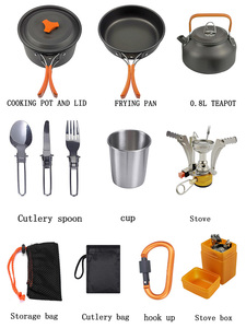 户外背包徒步旅行便携式餐具野营烹饪工具套装 - Product Image 4