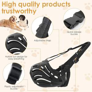 Bozales para Perros Suaves y Transpirables, Permiten que los Perros Respiren y Beban, para Evitar Mordeduras, Masticación y Ladridos, Ajustables, Tipo Canasta, para Entrenamiento - Product Image 2