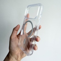 Nouvelle arrivée, étui magnétique transparent pour iPhone 18 Pro Max, coque rigide en PC+TPU antichoc, revêtement anti-jaunissement, vente en gros de qualité supérieure