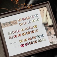 Nouvel ensemble de 36 gels à ongles multicolores effet œil de chat marron, longue tenue, sans HEMA, sans TPO, non toxique, pour salon de manucure UV