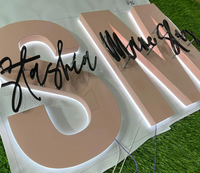 Enseigne publicitaire en lettres 3D en métal avec tube LED, étanche IP65, pour noms d'entreprises, écoles, magasins, commerces extérieurs, bureaux, bâtiments