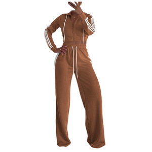 Fabricants de vêtements personnalisés, vêtements de sport décontractés pour femmes, veste zippée, pantalon de survêtement court et long, ensemble de survêtement printemps - Product Image 2