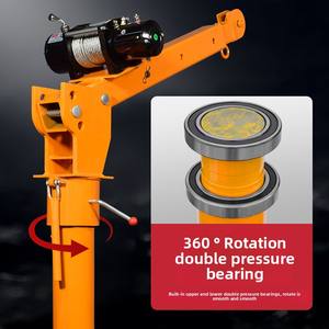 1 טון 2 רכב מנוף 12/24v משאית רכוב פלדה חדש קטן cantiel בית להניף חשמלי סוג - Product Image 3