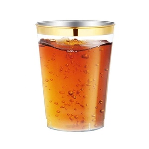 150 Uds. Platos con borde dorado, cubiertos de plástico, tazas con borde dorado, vajilla desechable, cubiertos, vajilla de fiesta para 25 invitados - Product Image 6