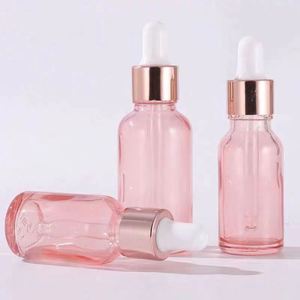 Emballage cosmétique pour soins de la peau 20ml 30ml 100ml, flacon en verre transparent à épaule plate pour huile essentielle, sérum, cheveux et barbe, impression sérigraphique, 100 pièces - Product Image 1