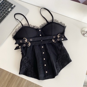 Top Corsé Sexy de Verano para Mujer, con Encaje y Malla, Tirantes Finos, Diseño Transpirable - Product Image 3
