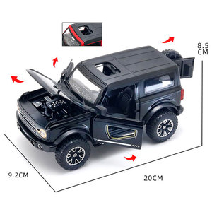 YZ MODEL 1:24 Modèle de simulation Bronco en alliage métallique, jouet tout-terrain avec toit ouvrant, voiture moulée sous pression à rétrofriction, lumières et sons, piles AG3, <span class=keywords><strong>pour</strong></span> les 3 ans et plus - Product Image 3
