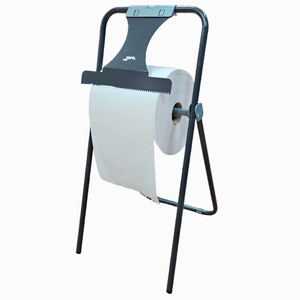 Dispenser di carta industriale con supporto a treppiede e taglierina per uso ufficio - Product Image 1