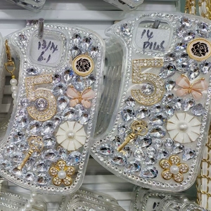 Sang Trọng Lấp Lánh Đầy Đủ Kim Cương <span class=keywords><strong>Bling</strong></span> Handmade Túi Cho Iphone 6 7 8 11 12 13 14 15 16 Cộng Với Pro Max Điện Thoại Trường Hợp - Product Image 5