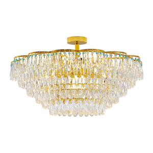 Lámpara de Araña Moderna de Cristal, Redonda, E27 LED, para Sala de Estar o Dormitorio, Estilo Villa de Alta Gama - Product Image 4