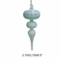 Adorno Navideño de Cristal Opalescente Azul Pastel, Decoración Colgante Elegante con Remolino para el Hogar, Fiesta, Árbol de Navidad