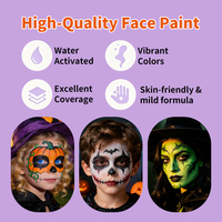 Kit de maquillage pour le visage d'Halloween certifié MSDS, sans danger pour la peau, pour enfants - Couleurs et effets personnalisés à base d'eau, tendance