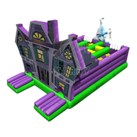 Fête de vacances la plus populaire halloween maison hantée château gonflable de videur d'obstacle ville gonflable de saut d'amusement à vendre