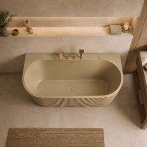 <span class=keywords><strong>Baignoire</strong></span> en acrylique de luxe, dorée mate, à dos <span class=keywords><strong>mural</strong></span>, en forme de D, avec robinet <span class=keywords><strong>mural</strong></span> doré pour salle de bain de villa moderne - Product Image 2