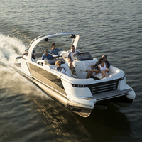Bateau-maison ponton Ecocampor 2026, nouveau design, 22 pieds, pour la vie en famille, maison flottante, bateau ponton en aluminium soudé