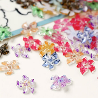 12 Grilles de Breloques 3D en Résine pour Ongles, Motifs Floraux Multicolores, Mini Décorations Florales, Ornements Transparents en Forme de Pétales, Fournitures de Manucure