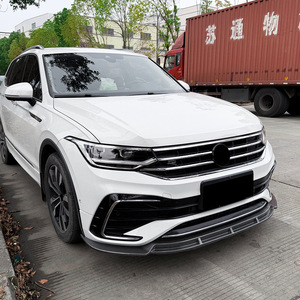 Amp-Z Front Lip Spoiler For Volkswagen Tiguan Mk2.5 R-Line 2021-2023 Piano Black Carbon Fiber Texture Matte Finish Tuning Style - Product Image 3