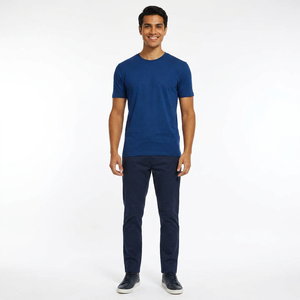 T-shirt décontracté pour homme en coton 100% de luxe, taille plus, nouveau design personnalisé, coupe ample, épaules légèrement tombantes, impression sérigraphique - Product Image 1