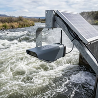 Medidor de Flujo por Radar de Aleación de Aluminio IP67, Medidor de Velocidad de Flujo de Canal Abierto por Ondas Milimétricas sin Contacto, Monitoreo de Nivel de Agua, OEM ODM