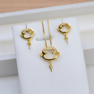 Pendentif en argent S925, boucles d'oreilles et collier de style chinois rétro, accessoire de bricolage, support 1253, apprêts de bijoux personnalisés - Product Image 2