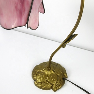 Lampes de table LongHuiJing de style Tiffany antique, en verre teinté, faites à la main, abat-jour en pétales roses, lampes sur mesure - Product Image 6