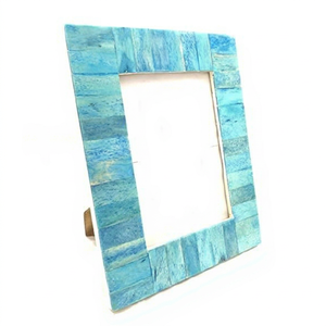 Marco de Fotos Rectangular Vertical Moderno con Incrustaciones de Hueso Azul Hecho a Mano, Decoración Creativa para el Hogar SOFIYA CRAFT - Product Image 1