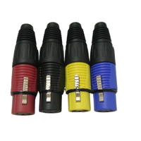 Lot de connecteurs XLR mâle-femelle 3 broches avec capuchons codés par couleur (6 couleurs), broches plaquées or pour microphone, table de mixage audio, studio