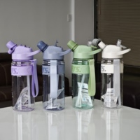 Bouteille d'eau de sport de haute qualité avec bandes de silicone vente en gros double boire