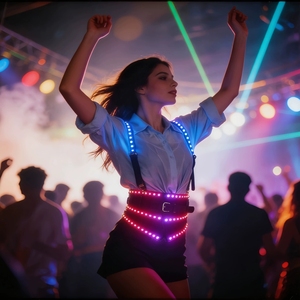 Conjunto de Disfraces LED Luminosos para Espectáculos de <span class=keywords><strong>Flamenco</strong></span> y Baile de Salón, de Lino/Algodón, para Escenario y Ambiente Festivo en Bares/KTV - Product Image 3