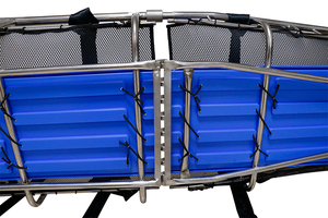 Camilla de cesta de acero inoxidable de alta resistencia con base de malla y correas de seguridad, arena de rescate de emergencia para uso en ambulancia de montaña - Product Image 5