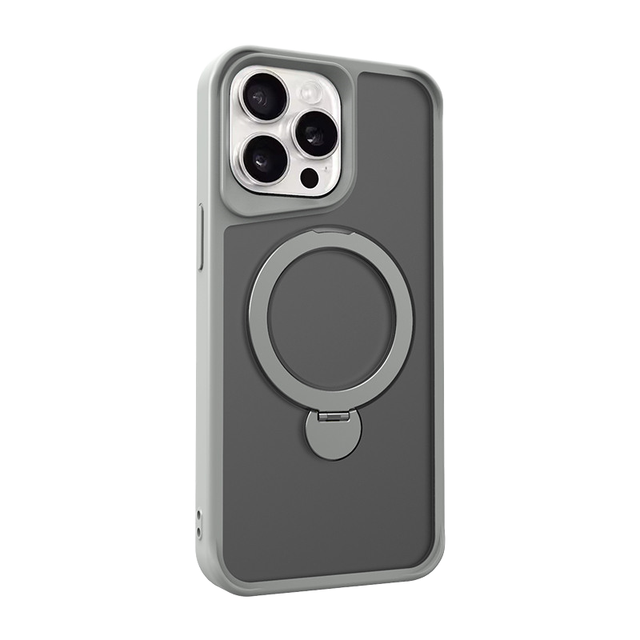 2026 Shockproof Magnetic Wireless Charging Mobile Phone Case with Holder for iPhone 17 16 15 14 13 Pro Frosted Matte Phone Case