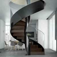 DAIYA loft escalier avec grand poteau escalier en spirale conception de balustrade noire