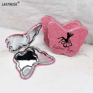 Private Label Small Travel Makeup <b>Mirror</b> Cute Luxury Pink Butterfly Double Side Pocket <b>Compact</b> Folding <b>Mirrors</b> - Product Image 5