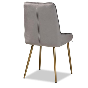 Chaise de restaurant moderne en tissu noir velours avec dossier solide et assise rembourrée en mousse - Product Image 2