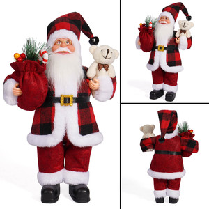 <span class=keywords><strong>Babbo</strong></span> Natale in Piedi da 32 cm (12 Pollici) Pronto per la Spedizione, Ornamento Natalizio Ecologico in Tessuto Lucido, Regalo Decorativo - Product Image 5
