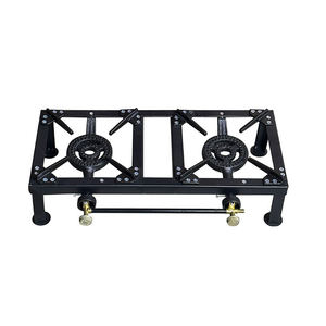 Estufa de Hierro Fundido Portátil de Gas Multifuncional para Cocina de Camping y Barbacoa al Aire Libre con Doble Quemador para Uso Doméstico - Product Image 1