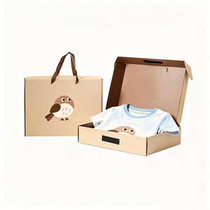 Luxe Kleine Kleding Geschenkdoos Verzending Verpakking Cosmetische Golfkartonnen Kwaliteitsborging Mailer Doos Cartoon Doos En Tas Set - Product Image 3